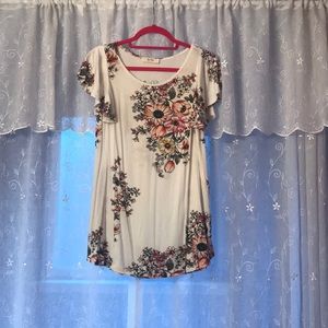 Cap Sleeve Floral Shirt